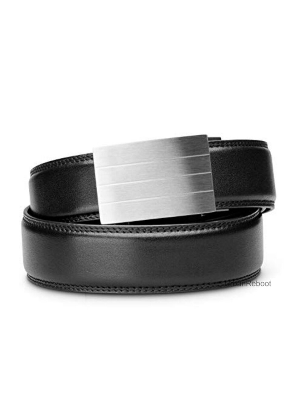 Men's Full-Grain Leather Ratchet Belt with Stainless Steel Buckle